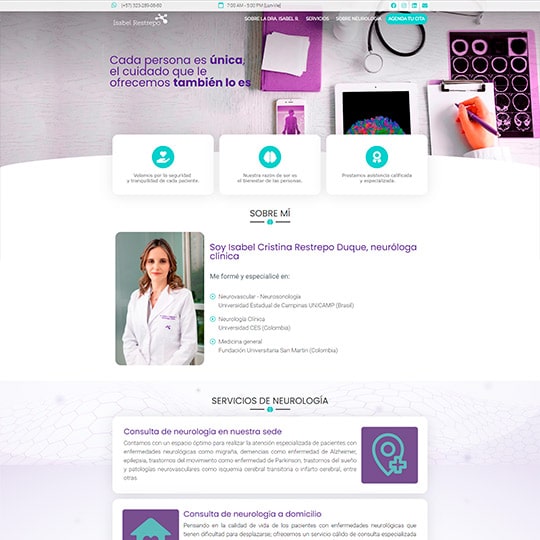 Vista previa del proyecto web Dra. Isabel R.