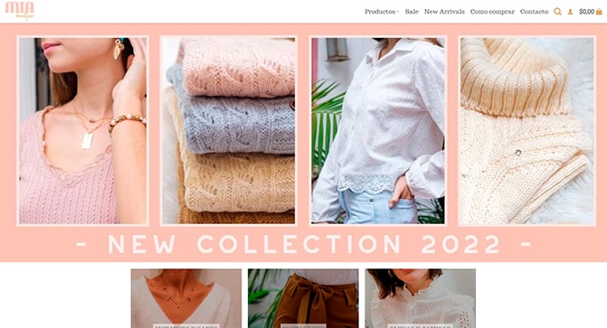 Vista previa del proyecto web Mia Boutique