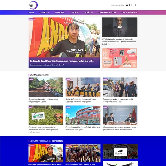Vista previa del proyecto web De la Tribuna TV