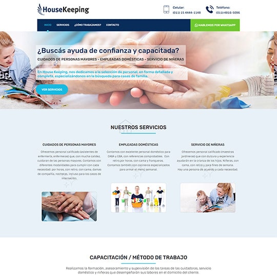 Vista previa del proyecto web House Keeping